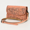 ADBG1133 American Darling Hand Tooled Floral Leather Crossbody Bag Western Purse
