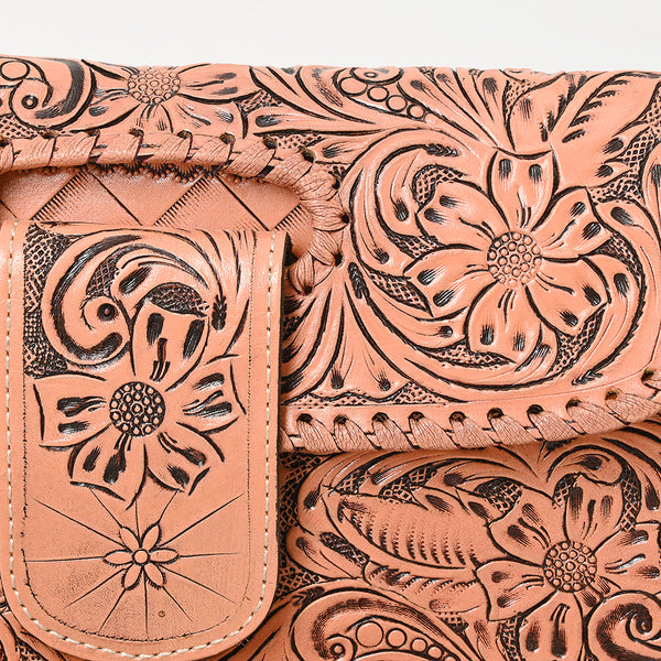 ADBG1134 American Darling Hand Tooled Floral Leather Wallet Bag Clutch & Crossbody Handbag