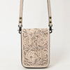 ADBG1135 American Darling Hand Tooled Floral Leather Cell Phone Bag Western Crossbody