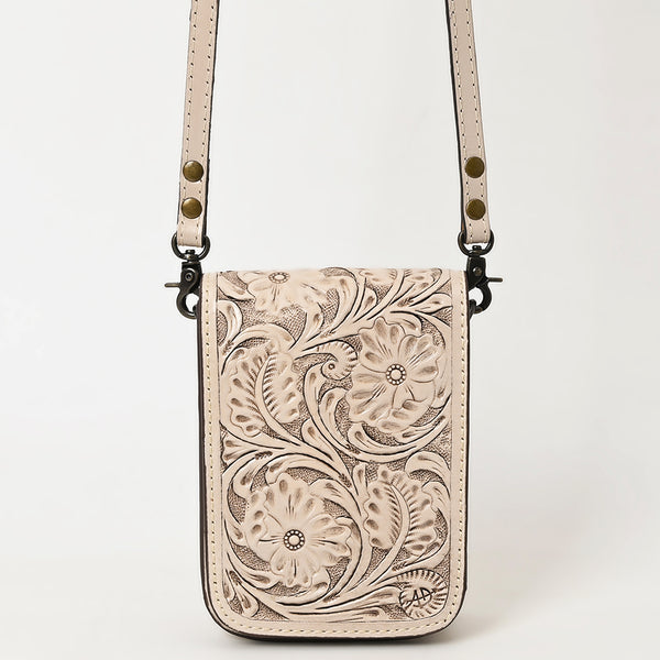 ADBG1135 American Darling Hand Tooled Floral Leather Cell Phone Bag Western Crossbody