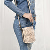 ADBG1135 American Darling Hand Tooled Floral Leather Cell Phone Bag Western Crossbody