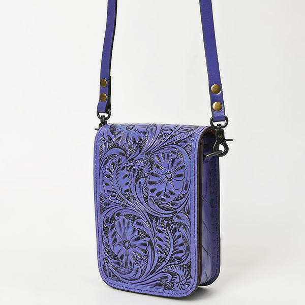 ADBG1135 American Darling Hand Tooled Floral Leather Cell Phone Bag Western Crossbody