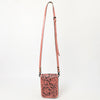 ADBG1135 American Darling Hand Tooled Floral Leather Cell Phone Bag Western Crossbody