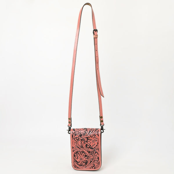 ADBG1135 American Darling Hand Tooled Floral Leather Cell Phone Bag Western Crossbody