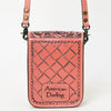 ADBG1135 American Darling Hand Tooled Floral Leather Cell Phone Bag Western Crossbody