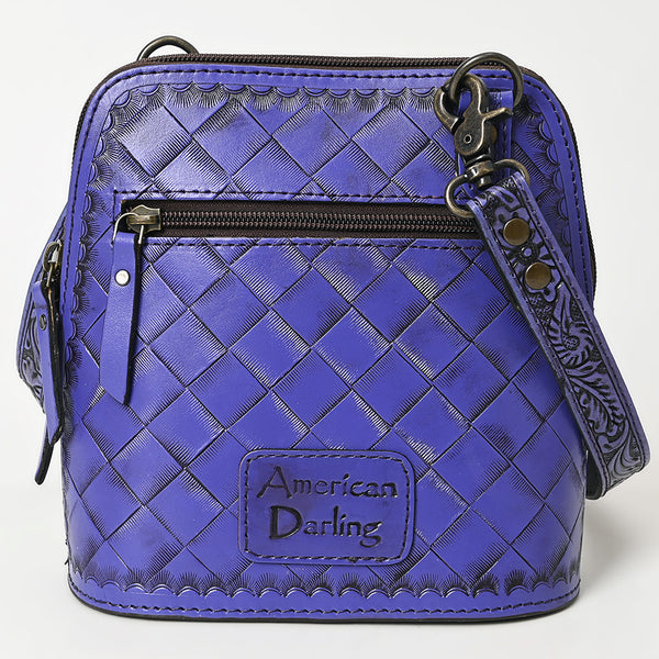 ADBG1136 American Darling Hand Tooled Floral Leather Crossbody Bag