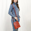 ADBG1136 American Darling Hand Tooled Floral Leather Crossbody Bag