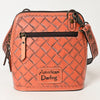 ADBG1136 American Darling Hand Tooled Floral Leather Crossbody Bag