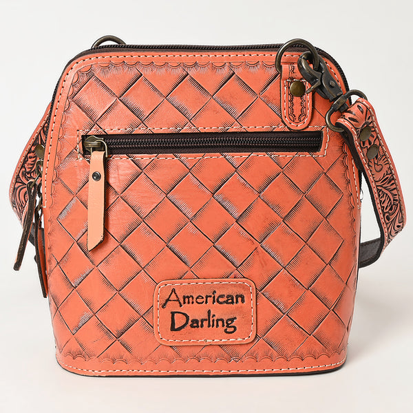 ADBG1136 American Darling Hand Tooled Floral Leather Crossbody Bag