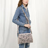 ADBG1137 American Darling Hand Tooled Floral Leather Clutch & Crossbody Purse