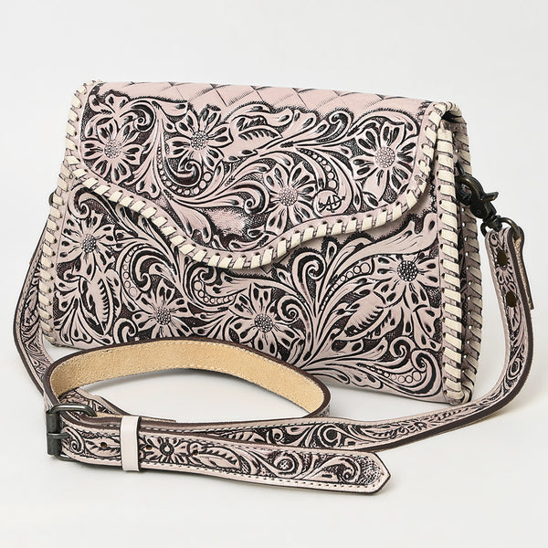ADBG1137 American Darling Hand Tooled Floral Leather Clutch & Crossbody Purse