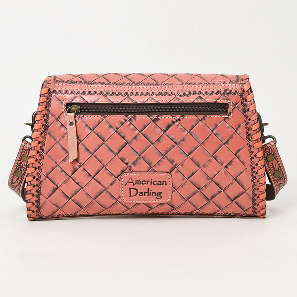 ADBG1137 American Darling Hand Tooled Floral Leather Clutch & Crossbody Purse