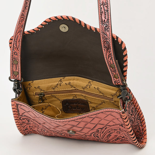 ADBG1137 American Darling Hand Tooled Floral Leather Clutch & Crossbody Purse