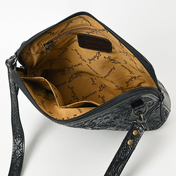 ADBG1138 American Darling Hand Tooled Floral Leather Crossbody Bag Western Purse