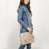 ADBG1138 American Darling Hand Tooled Floral Leather Crossbody Bag Western Purse