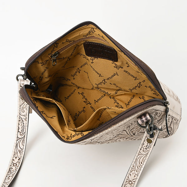 ADBG1138 American Darling Hand Tooled Floral Leather Crossbody Bag Western Purse