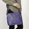 ADBG1138 American Darling Hand Tooled Floral Leather Crossbody Bag Western Purse