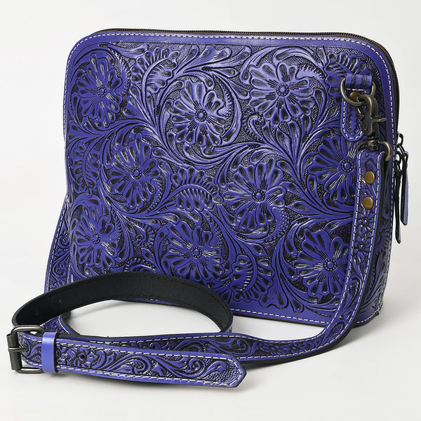 ADBG1138 American Darling Hand Tooled Floral Leather Crossbody Bag Western Purse
