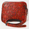 ADBG1138 American Darling Hand Tooled Floral Leather Crossbody Bag Western Purse