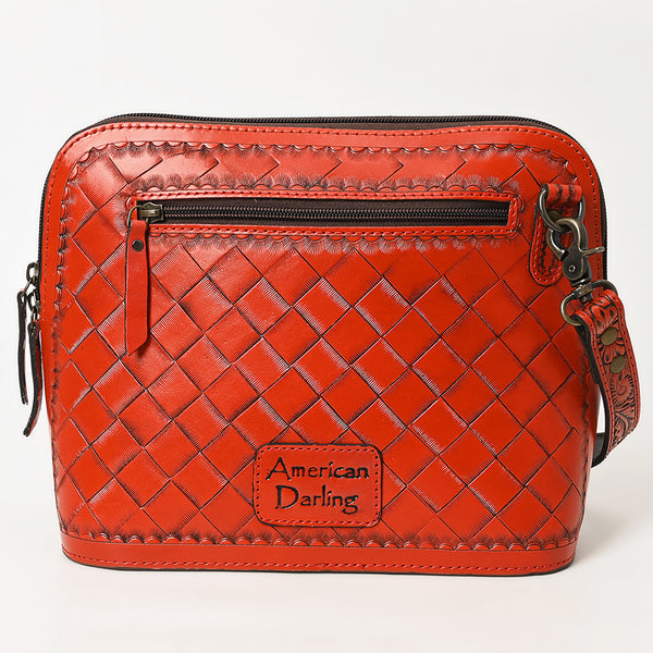 ADBG1138 American Darling Hand Tooled Floral Leather Crossbody Bag Western Purse