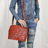ADBG1138 American Darling Hand Tooled Floral Leather Crossbody Bag Western Purse
