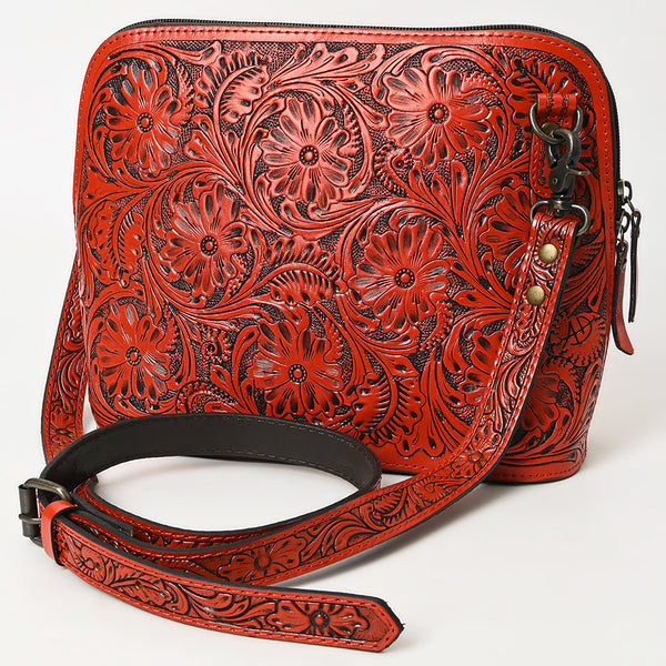 ADBG1138 American Darling Hand Tooled Floral Leather Crossbody Bag Western Purse
