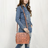 ADBG1138 American Darling Hand Tooled Floral Leather Crossbody Bag Western Purse