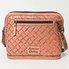 ADBG1138 American Darling Hand Tooled Floral Leather Crossbody Bag Western Purse
