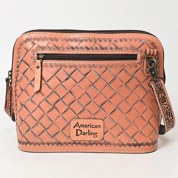 ADBG1138 American Darling Hand Tooled Floral Leather Crossbody Bag Western Purse
