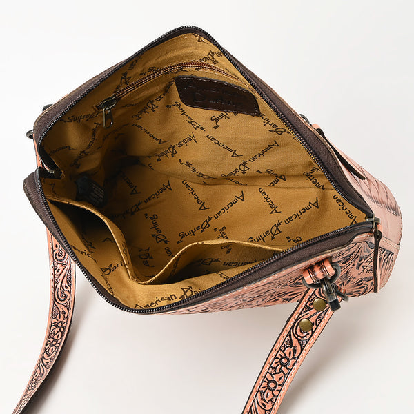 ADBG1138 American Darling Hand Tooled Floral Leather Crossbody Bag Western Purse