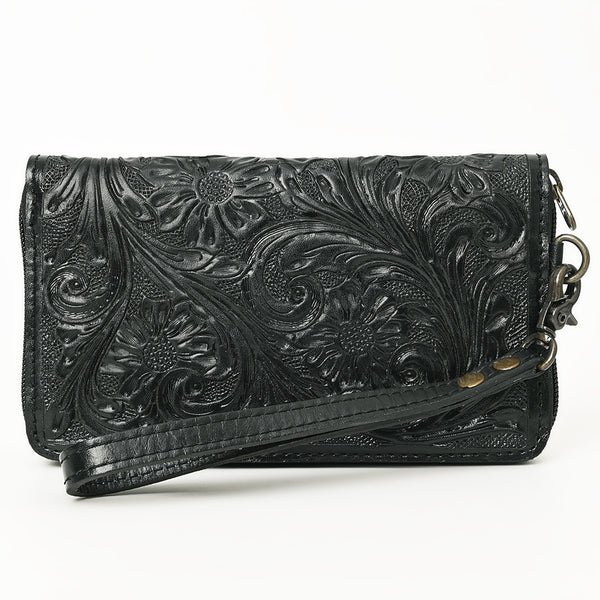 ADBG1140 American Darling Hand-Tooled Western Leather Clutch Bag - Genuine Carved Artisan Women Wristlet