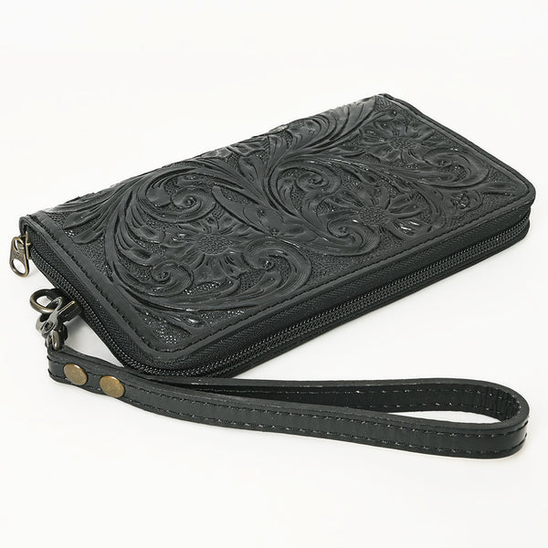 ADBG1140 American Darling Hand-Tooled Western Leather Clutch Bag - Genuine Carved Artisan Women Wristlet