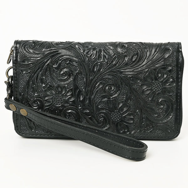 ADBG1140 American Darling Hand-Tooled Western Leather Clutch Bag - Genuine Carved Artisan Women Wristlet