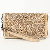 ADBG1140 American Darling Hand-Tooled Western Leather Clutch Bag - Genuine Carved Artisan Women Wristlet