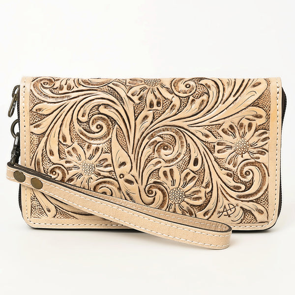 ADBG1140 American Darling Hand-Tooled Western Leather Clutch Bag - Genuine Carved Artisan Women Wristlet