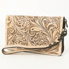 ADBG1140 American Darling Hand-Tooled Western Leather Clutch Bag - Genuine Carved Artisan Women Wristlet