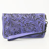 ADBG1140 American Darling Hand-Tooled Western Leather Clutch Bag - Genuine Carved Artisan Women Wristlet
