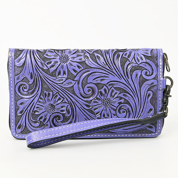 ADBG1140 American Darling Hand-Tooled Western Leather Clutch Bag - Genuine Carved Artisan Women Wristlet