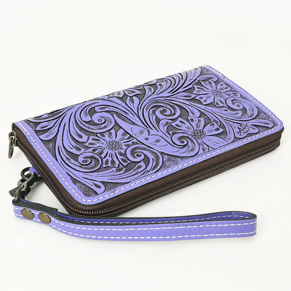 ADBG1140 American Darling Hand-Tooled Western Leather Clutch Bag - Genuine Carved Artisan Women Wristlet