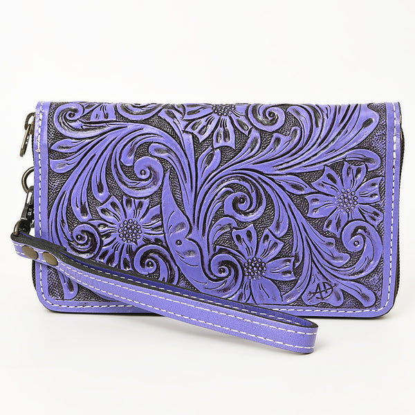 ADBG1140 American Darling Hand-Tooled Western Leather Clutch Bag - Genuine Carved Artisan Women Wristlet