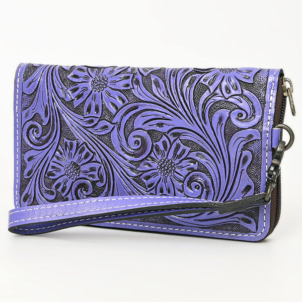 ADBG1140 American Darling Hand-Tooled Western Leather Clutch Bag - Genuine Carved Artisan Women Wristlet