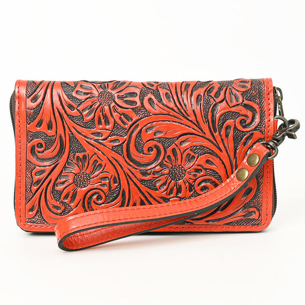 ADBG1140 American Darling Hand-Tooled Western Leather Clutch Bag - Genuine Carved Artisan Women Wristlet