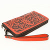 ADBG1140 American Darling Hand-Tooled Western Leather Clutch Bag - Genuine Carved Artisan Women Wristlet
