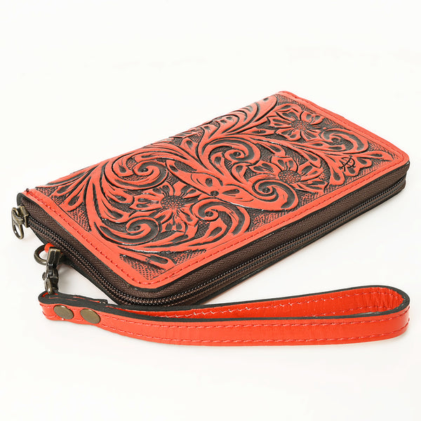 ADBG1140 American Darling Hand-Tooled Western Leather Clutch Bag - Genuine Carved Artisan Women Wristlet
