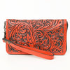 ADBG1140 American Darling Hand-Tooled Western Leather Clutch Bag - Genuine Carved Artisan Women Wristlet