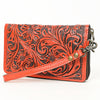 ADBG1140 American Darling Hand-Tooled Western Leather Clutch Bag - Genuine Carved Artisan Women Wristlet