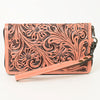 ADBG1140 American Darling Hand-Tooled Western Leather Clutch Bag - Genuine Carved Artisan Women Wristlet