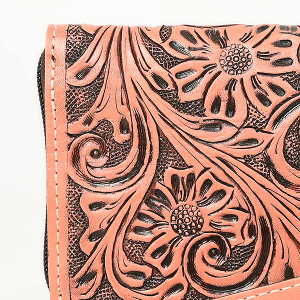 ADBG1140 American Darling Hand-Tooled Western Leather Clutch Bag - Genuine Carved Artisan Women Wristlet
