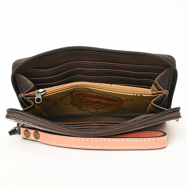 ADBG1140 American Darling Hand-Tooled Western Leather Clutch Bag - Genuine Carved Artisan Women Wristlet