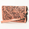 ADBG1140 American Darling Hand-Tooled Western Leather Clutch Bag - Genuine Carved Artisan Women Wristlet